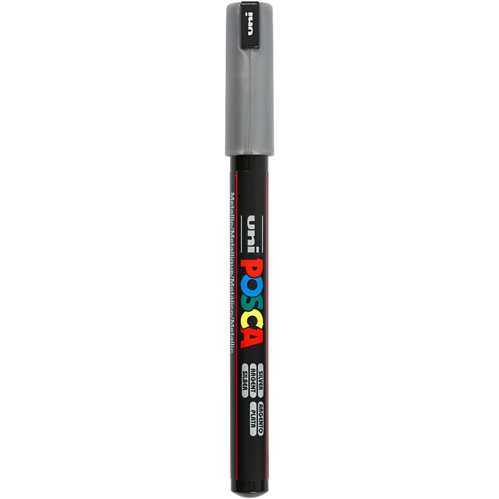 POSCA uni PC-1MR, 1 Stück(e), Silber, Rundspitze, Schwarz, Produktbild 