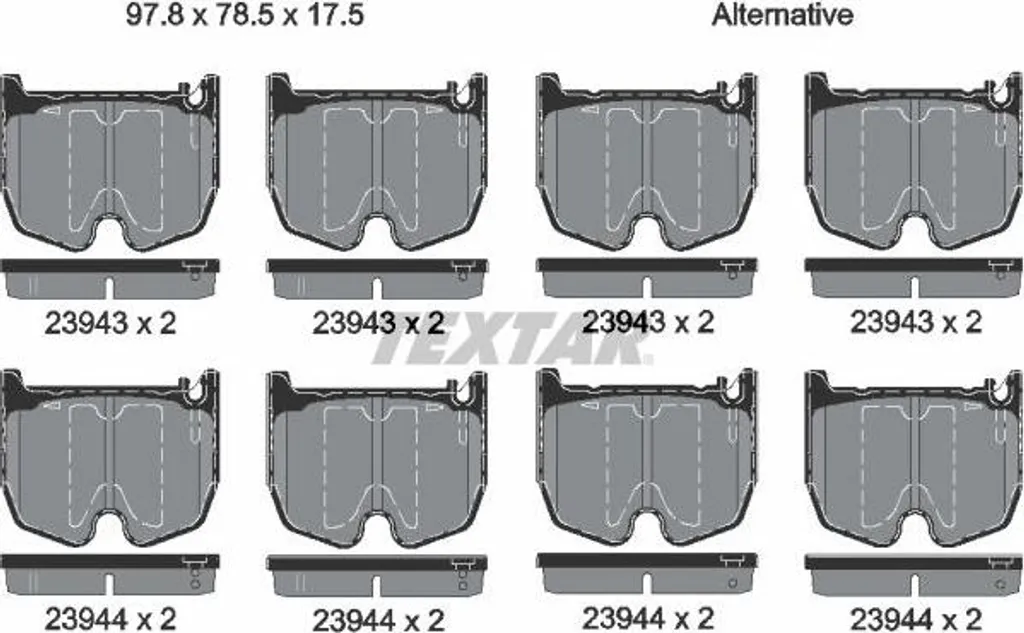 TEXTAR 2394301 Jeu de plaquettes de frein à disque OE 0034204020 pour Mercedes