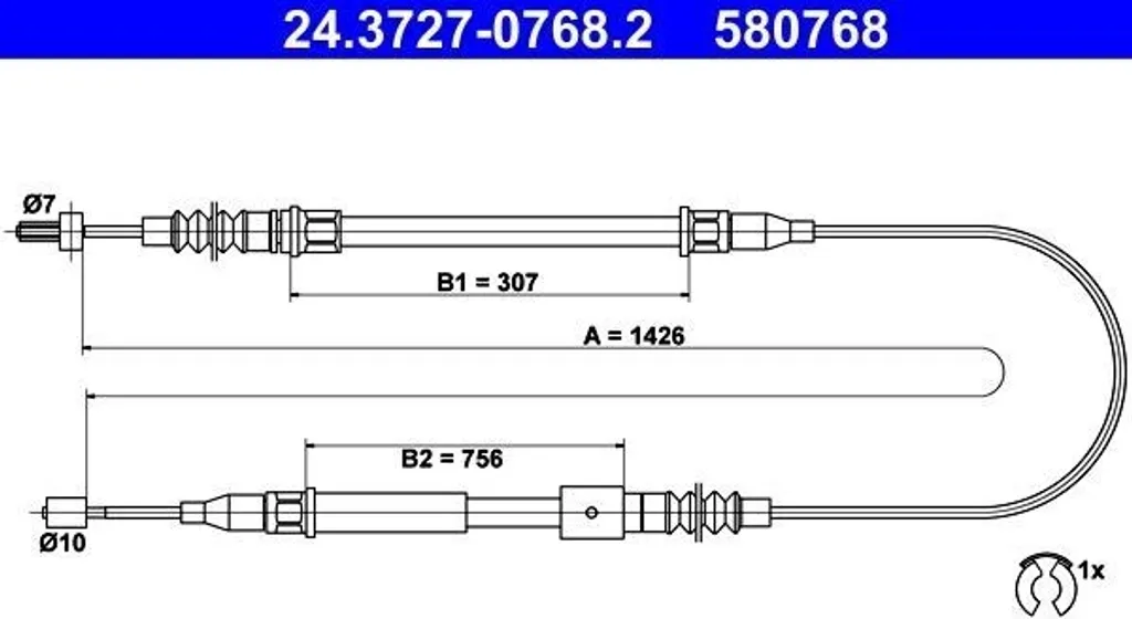 Câble de Frein à Main pour Réparation Opel Corsa C et Tigra Twintop X04