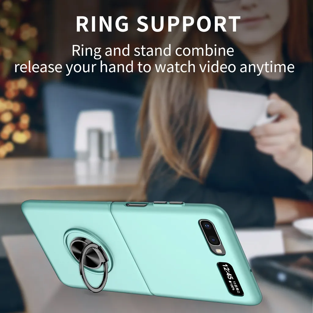 Offerta Cover Galaxy Z Flip 5G Blu con Anello - Sottile e Resistente - 4