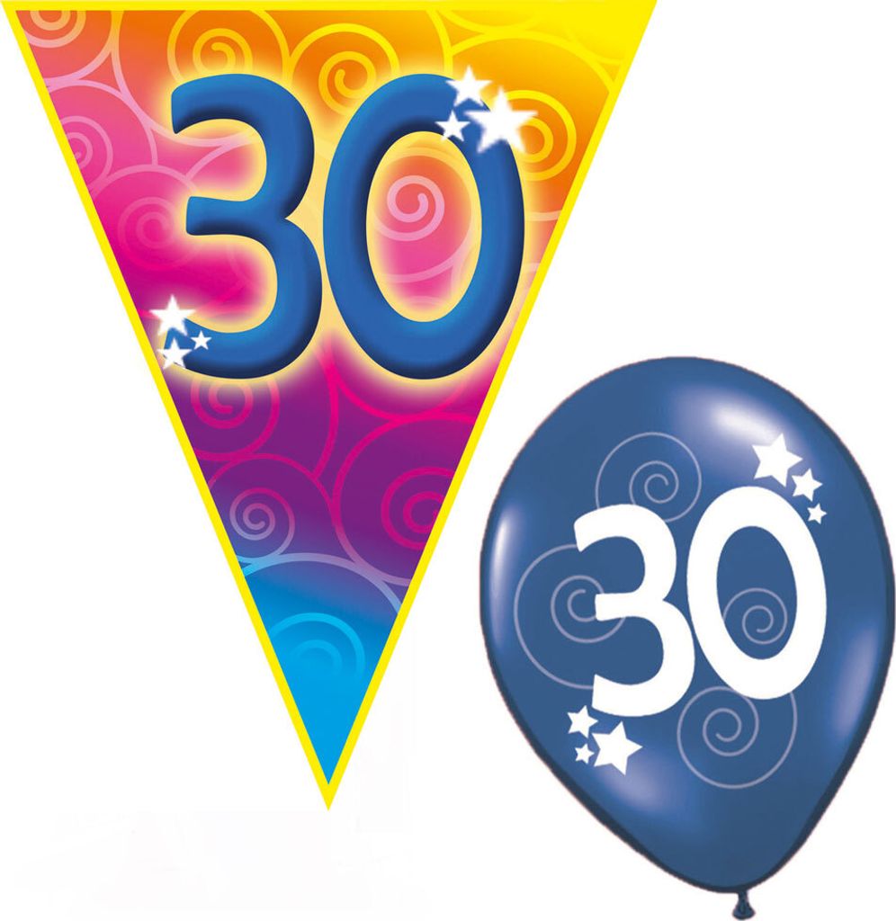 Set Geburtstag Luftballons und Girlande 30 Jahre Größe: ohne Attribut