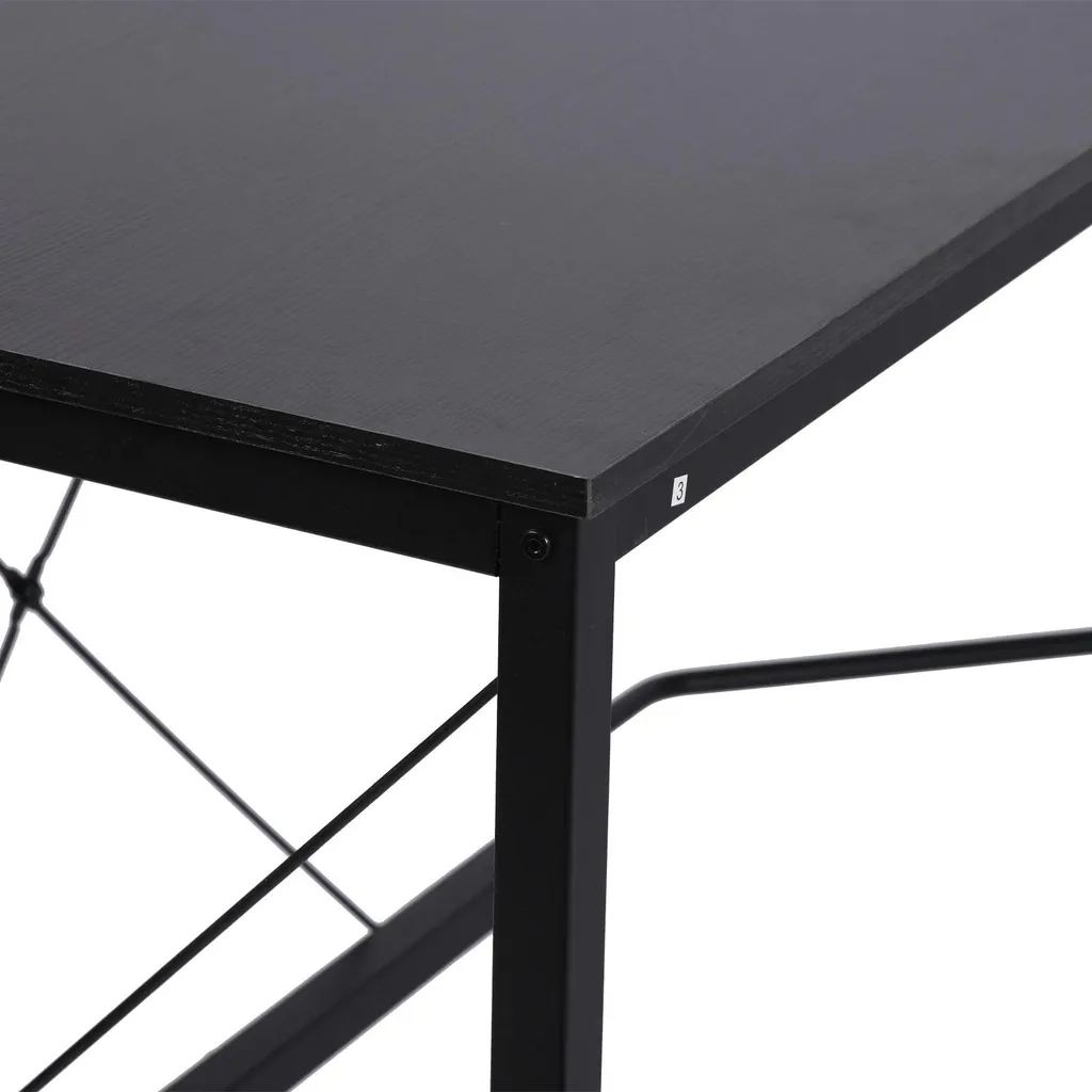 Bureau en L Noir Structure Métal 70kg de Charge - Large Surface 150 cm