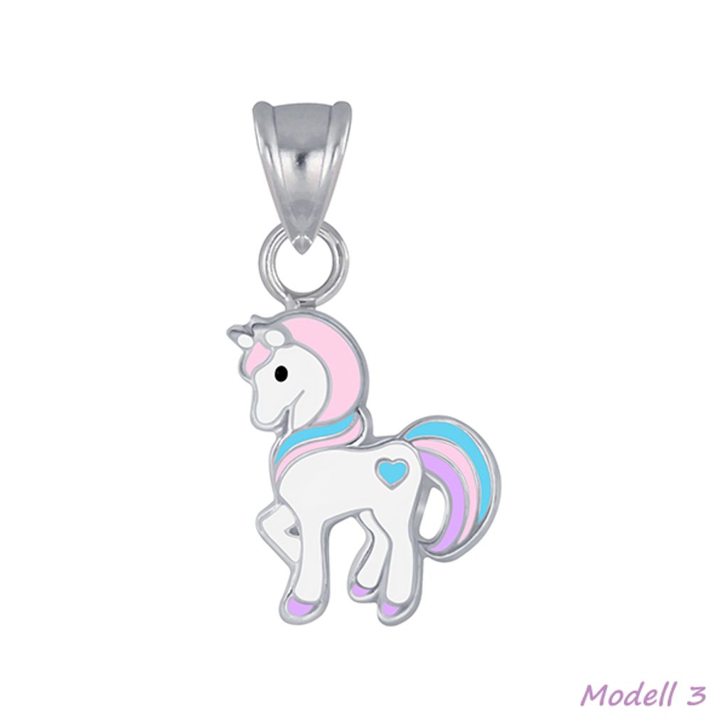 Qings Einhorn Halskette Für Mädchen - 925 Silber Mit Herz Anhänger In Geschenkbox