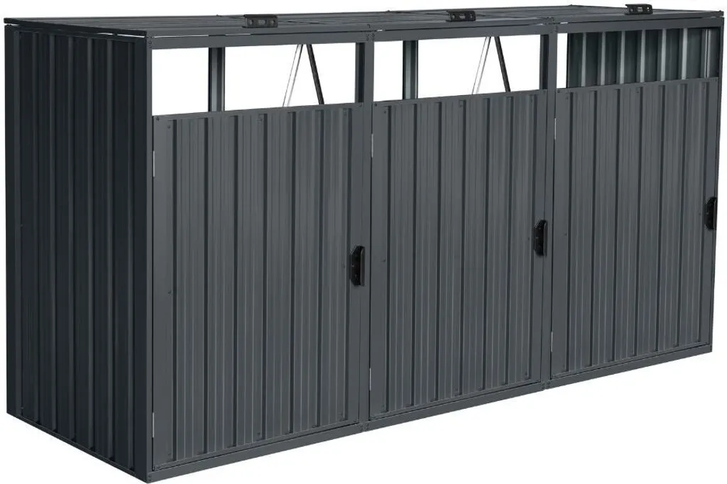 Abri poubelles CUBO étanche et verrouillable pour 3 bacs de 240L