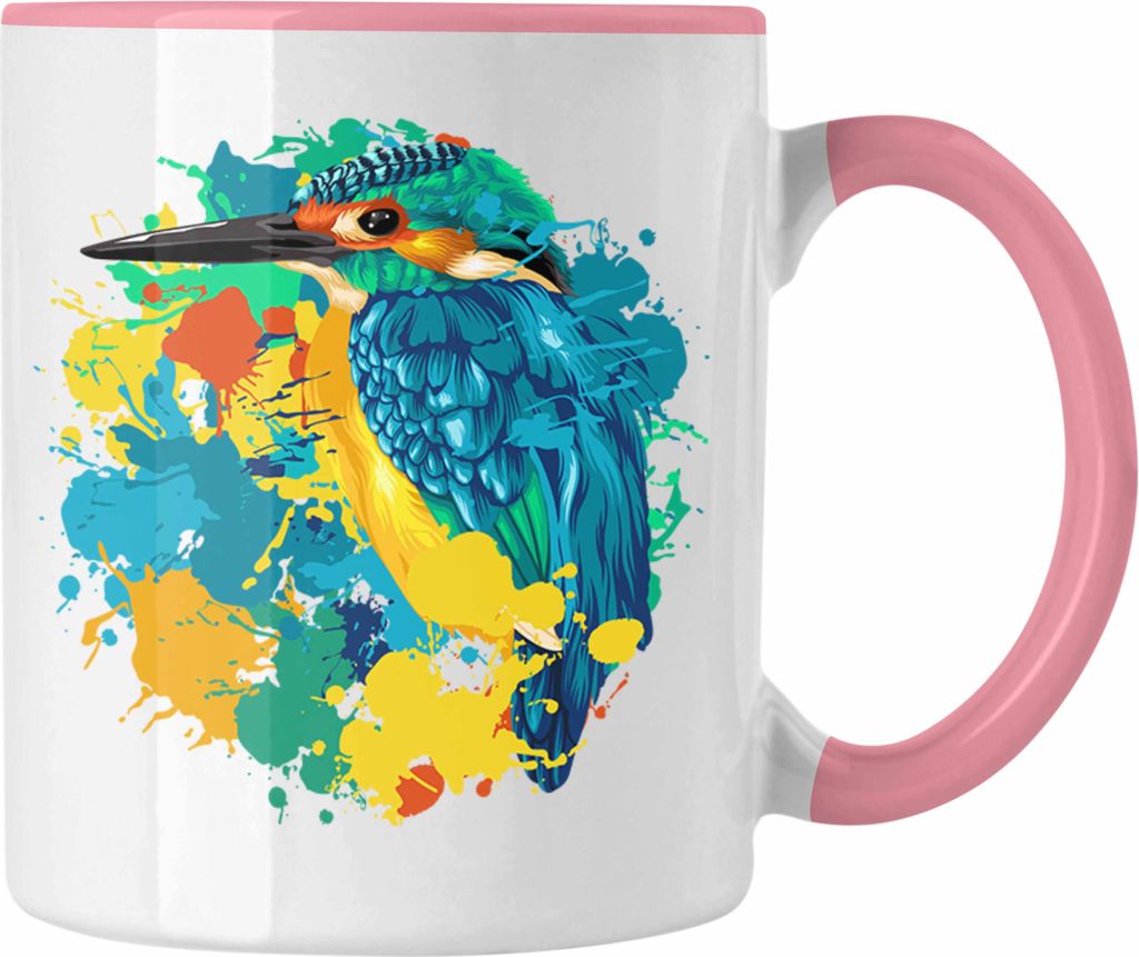 Trendation - Polygon Colibri Grafik Geschenk Colibri Vogel Geschenkidee Farbfroh (Rosa)