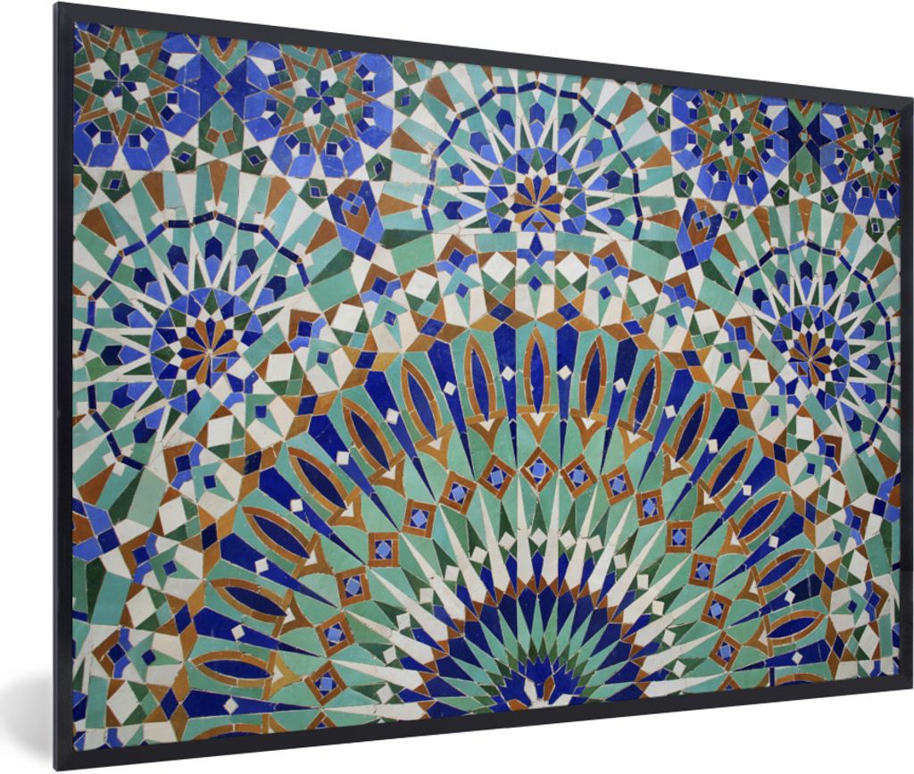 MuchoWow® Gerahmtes Poster Eine marokkanische Mosaikwand Produktbild 