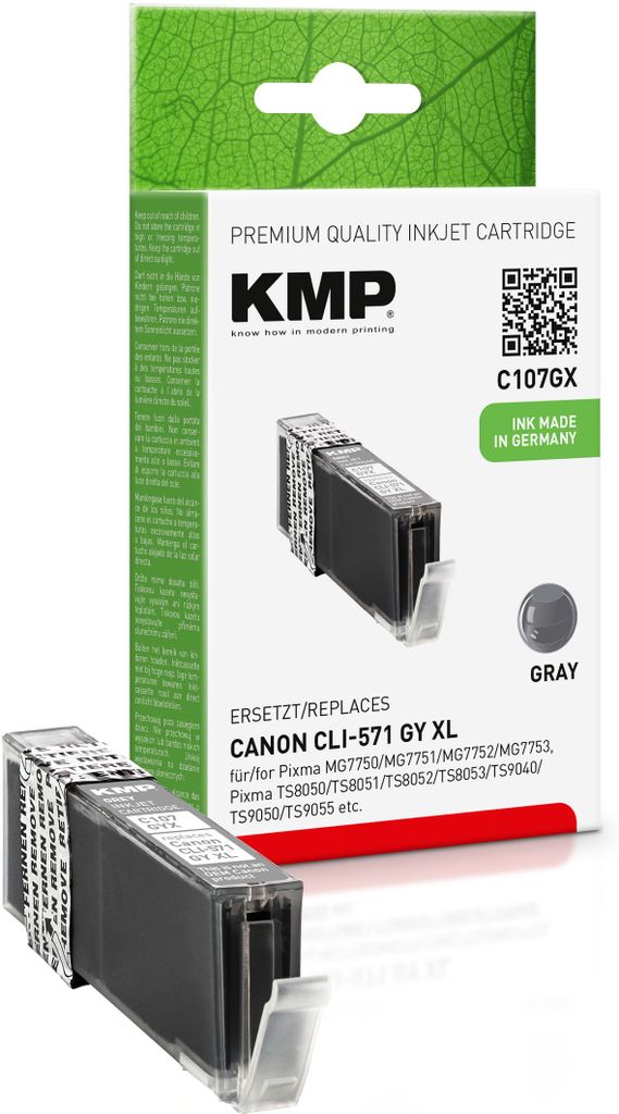 KMP Patrone Canon CLI-571 GY XL grey 3350 S. C107GX Produktbild 