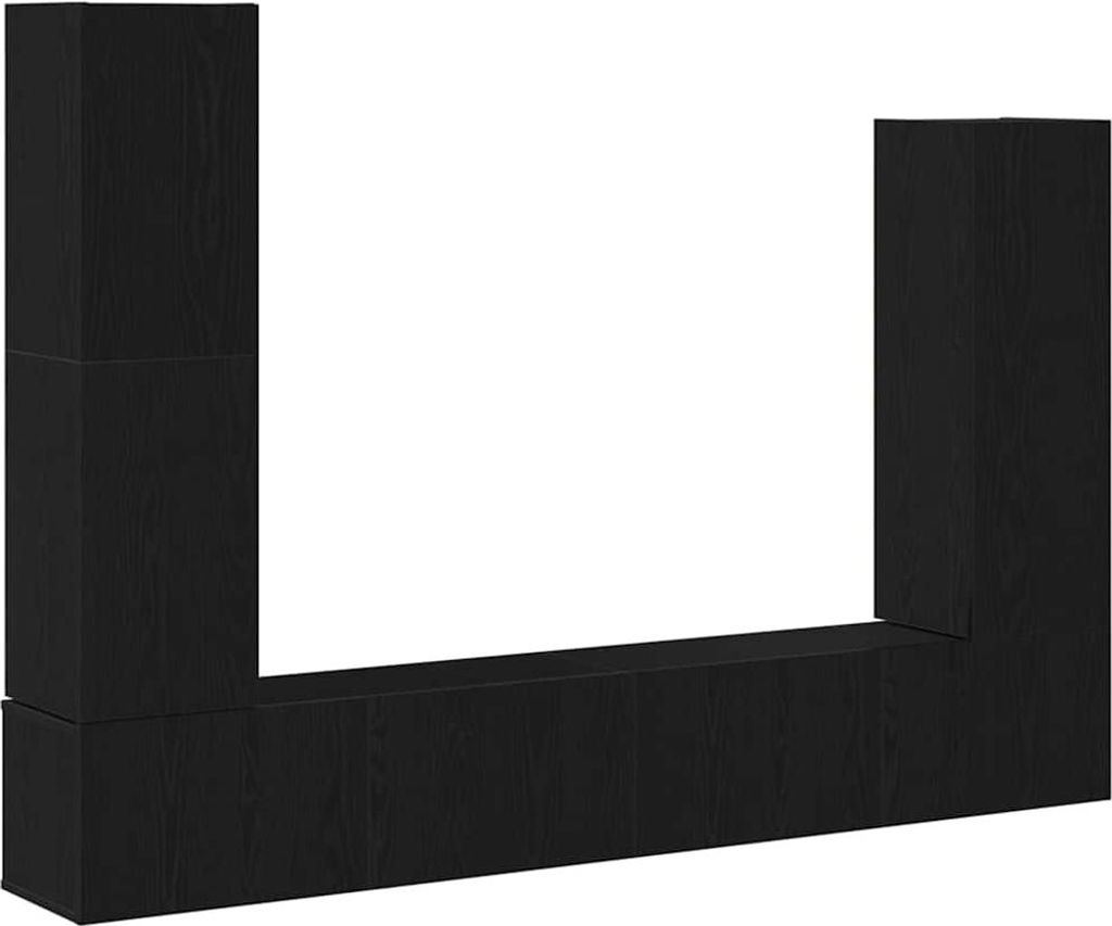 vidaXL TV-Schrankset 6 pcs Schwarz Eichen-Optik Holzwerkstoff