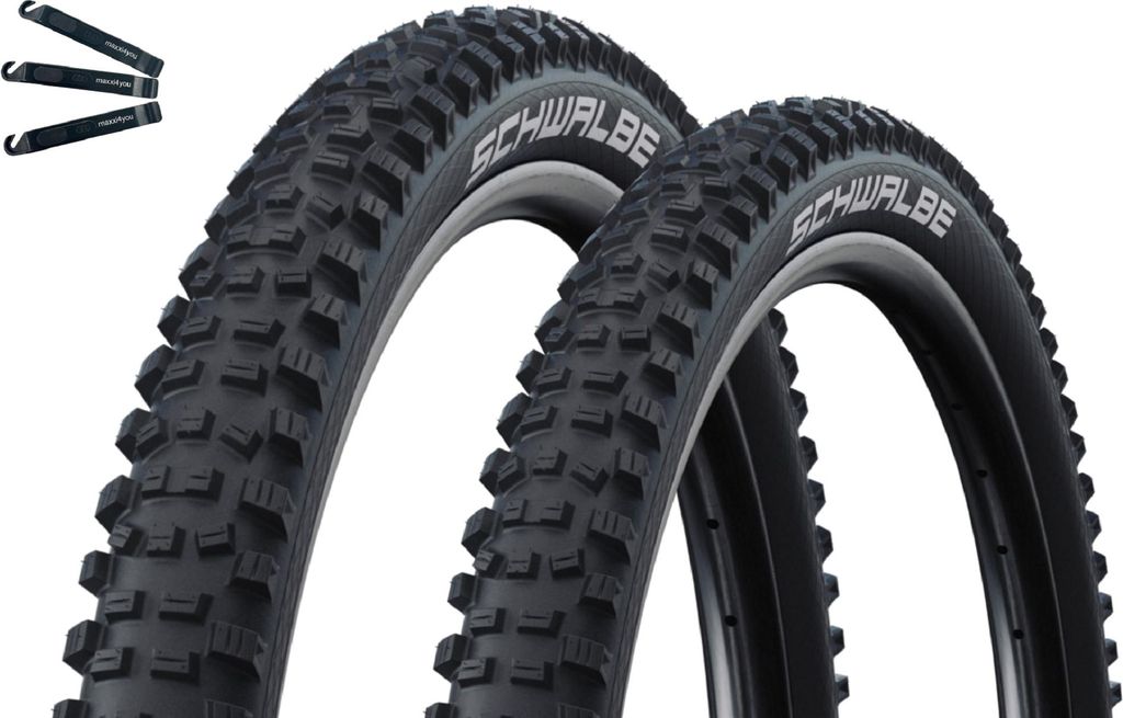 Faltreifen Schwalbe Hans Dampf 2 x Performance TLR TwinSkin ADDIX E-25 Schwarz 60-622 (29 x 2.35) inkl. maxxi4you Reifenheber