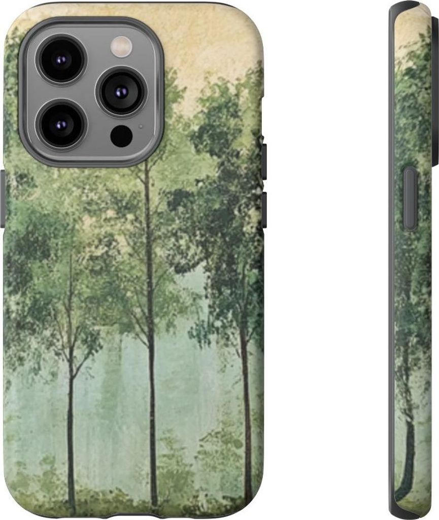 Waldgrüne Baumreihe – Hülle Kompatibel mit iPhone 14 Pro