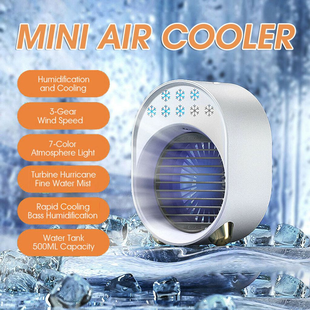 Mini Klimaanlage Luftkühler Air Cooler Klimagerät Mobile Befeuchter Ventilator 
