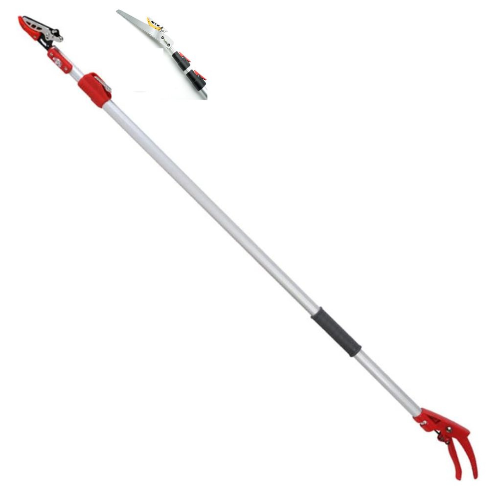 Recalma Teleskop Astschere, Gartenschere Blumenschere zum Schneiden von ästen, Rosenschere und Baumsäge mit Ergonomisch geformter Griff, 130-220 cm