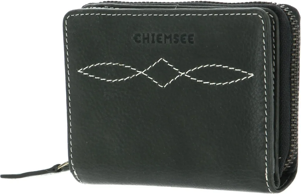 CHIEMSEE Portafoglio in Vera Pelle Black Nero | Portamonete Uomo Elegante