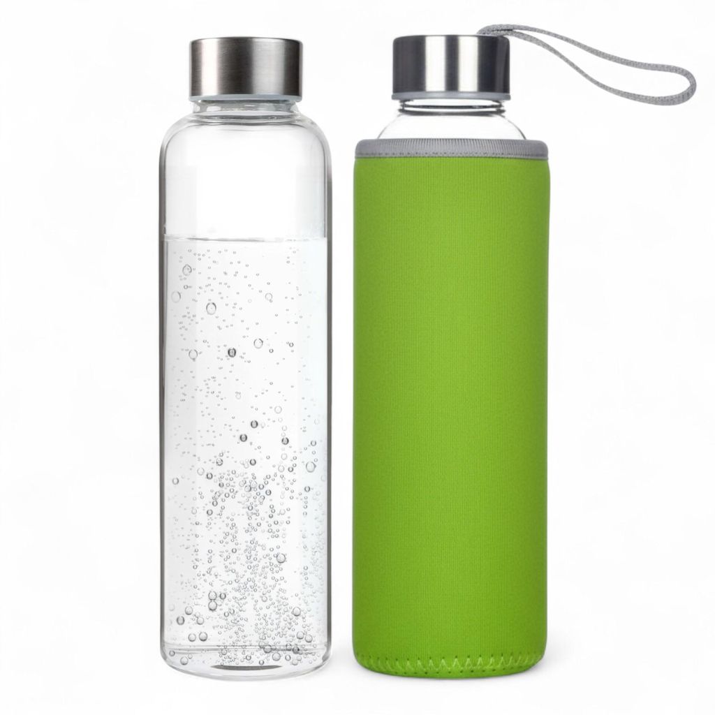 Trinkflasche aus Glas 550ml (Grün) Auslaufsichere Produktbild 