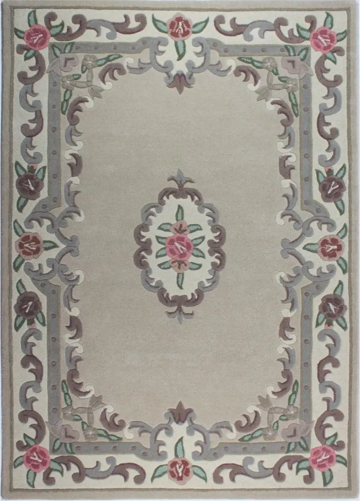 Tapis de Salon Haut de Gamme Lotus Premium Fawn 150x240 Tissé Main
