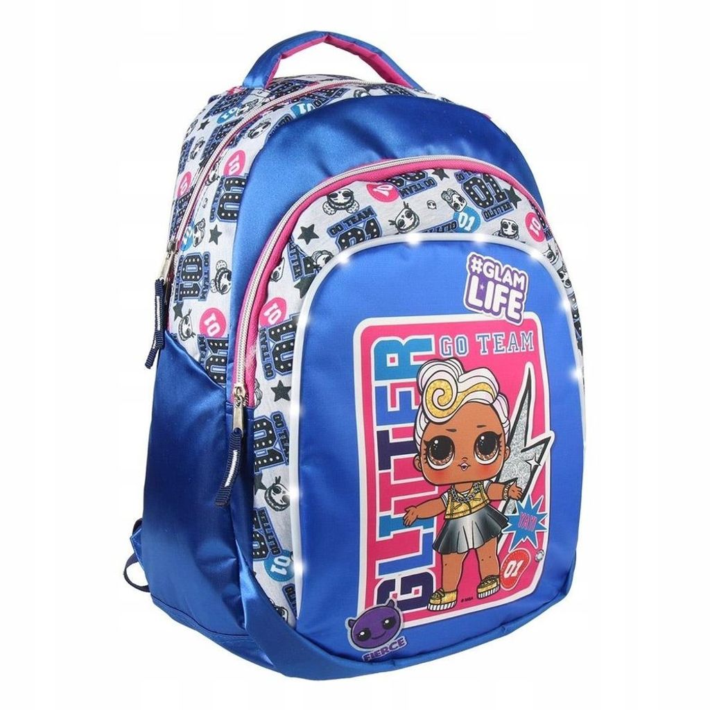 LOL Surprise Schulrucksack mit LED-Licht Schulranzen Rucksack ca. 47x31x24cm
