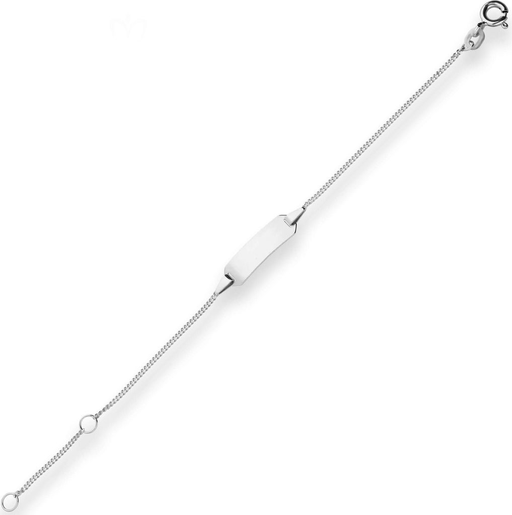 1,1mm Id-Armband Panzerkette Armschmuck aus 585 Gold Weißgold 13cm