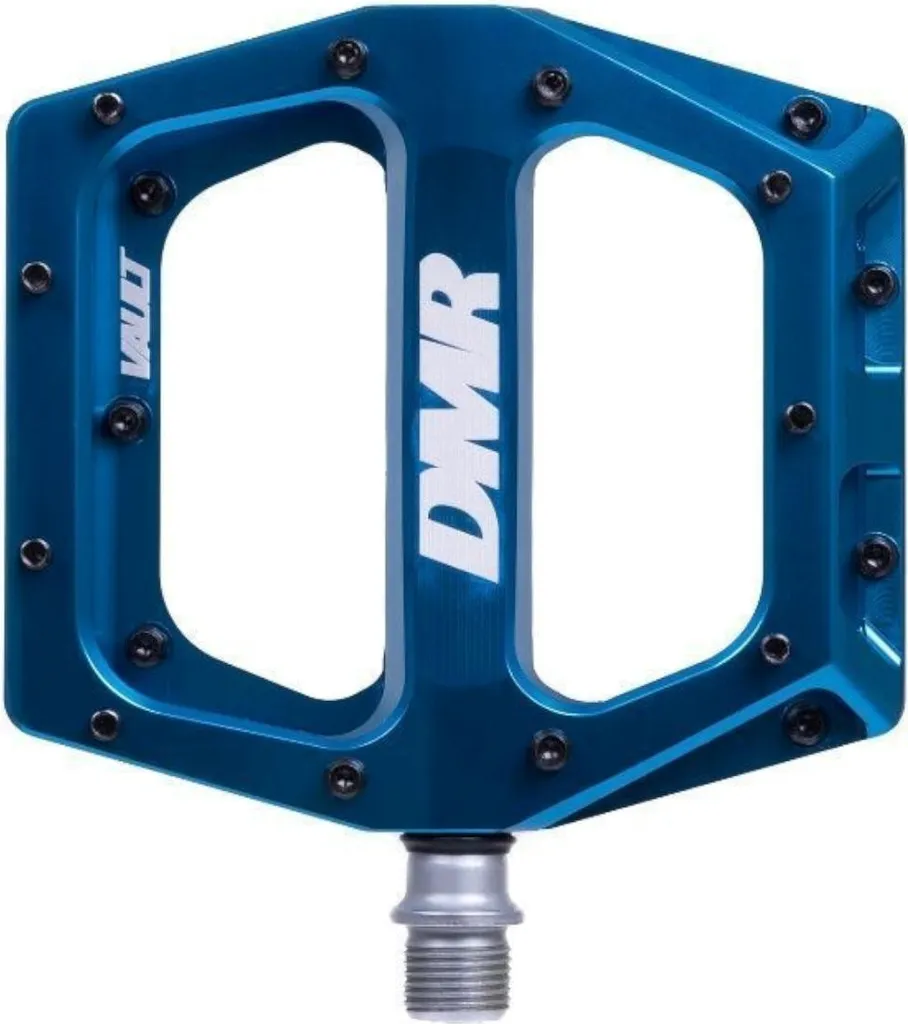 Pédales plates VTT DMR Vault coloris Super Blue pour grip extrême