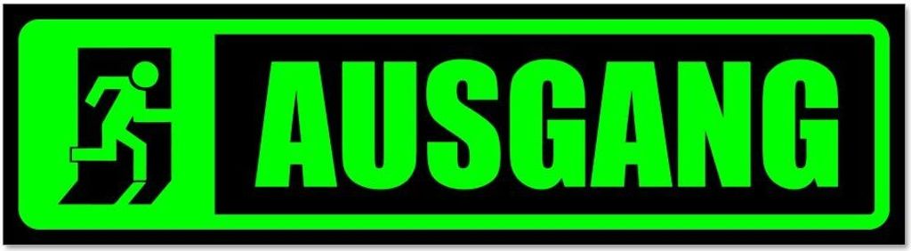 Kiwistar - Autoaufkleber - Grün - Schwarz - 45 x 12 cm - Ausgang - Hinweis Aufkleber Sticker für Auto, Kfz, Fahrrad, PKW, LKW