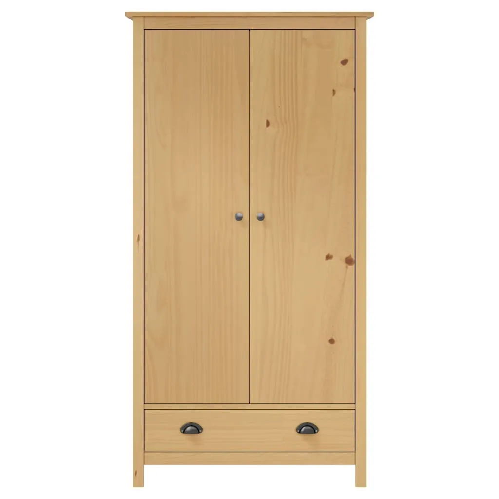 vidaXL Armoire Hill avec 2 Portes 89x50x170 cm en Pin Massif Naturel
