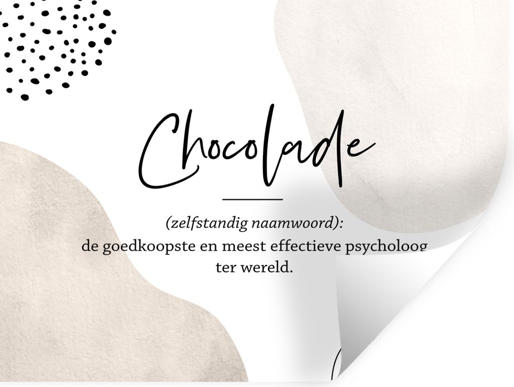 MuchoWow Wandtattoo Wandsticker Wandaufkleber Sprichwörter - Schokolade - Zitate - Wörterbuch - Definition Schokolade 80x60 cm Selbstklebend un...