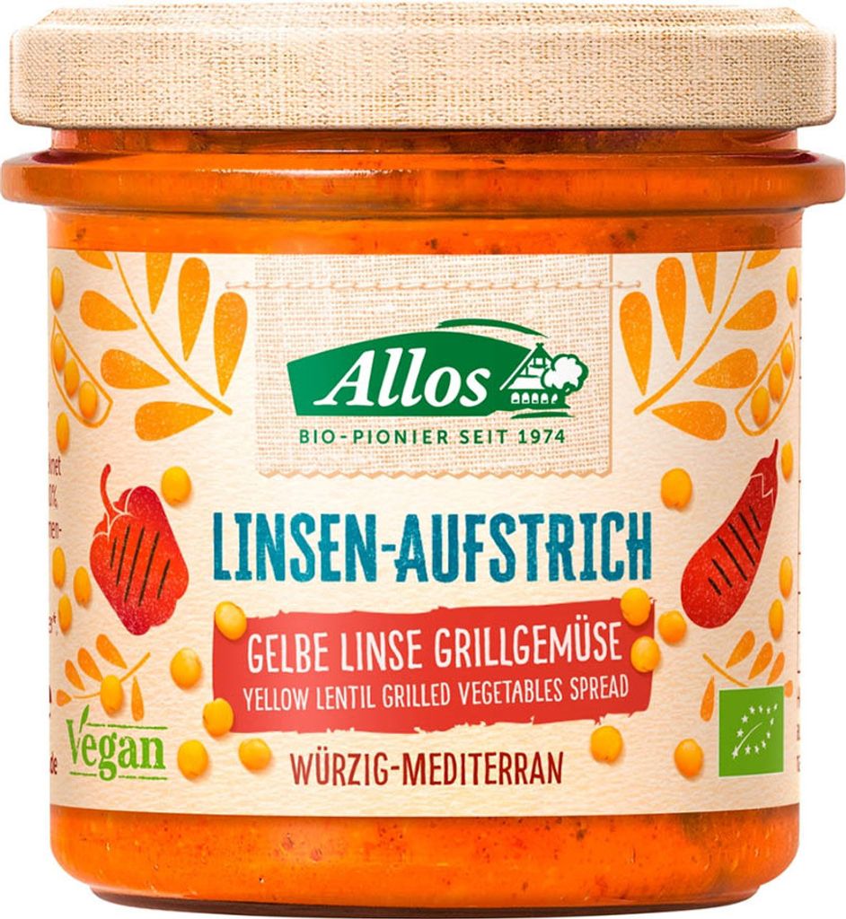 Linsen-Aufstrich - Gelbe Linse Grillgemüse 140g Produktbild 