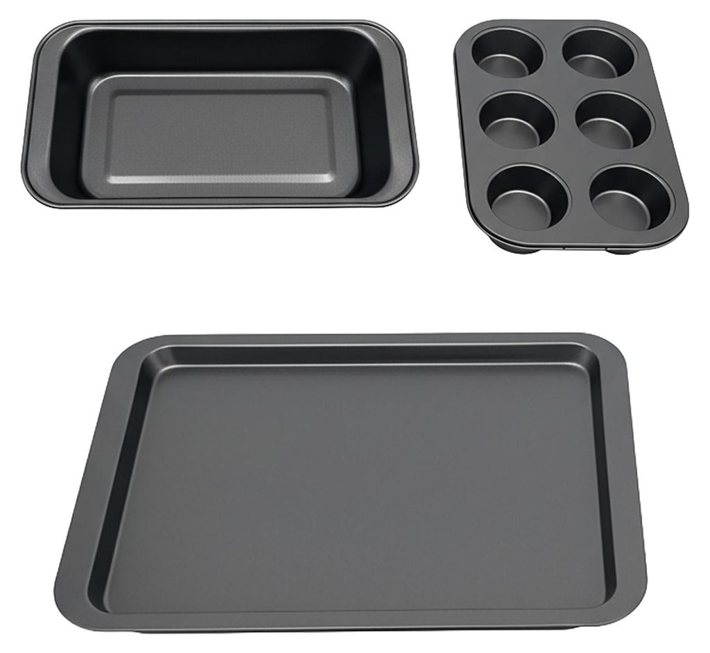 3-teiliges Antihaft-Backform-Set - Muffin-, Kasten- und Bratform