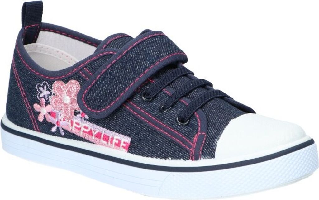 AMERICAN CLUB TEN142 Kinder-Sneaker mit Klettverschluss, Kinderschuhe, Ledereinsatz Marineblau 33