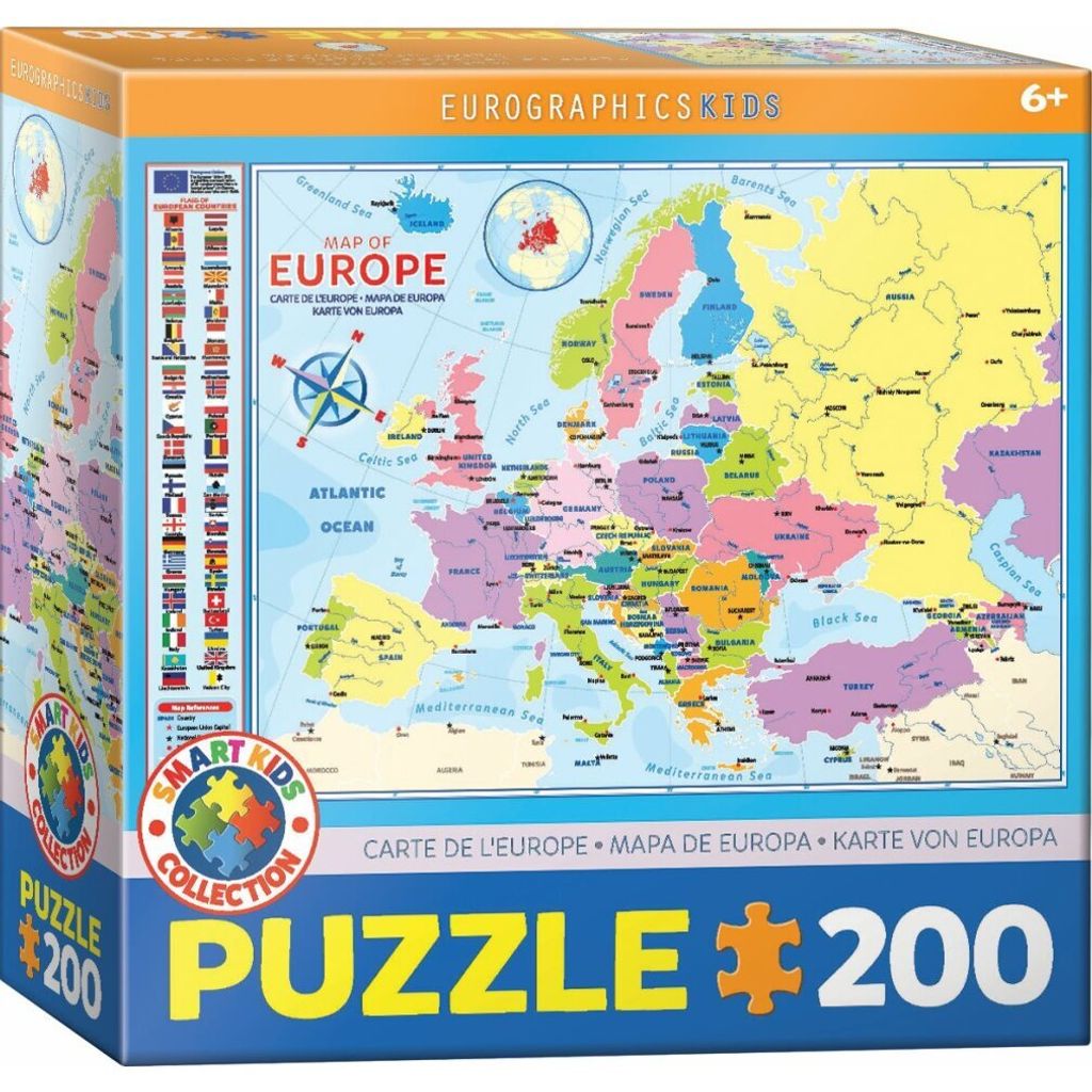 EUROGRAPHICS Puzzle Karte von Europa 200 Teile