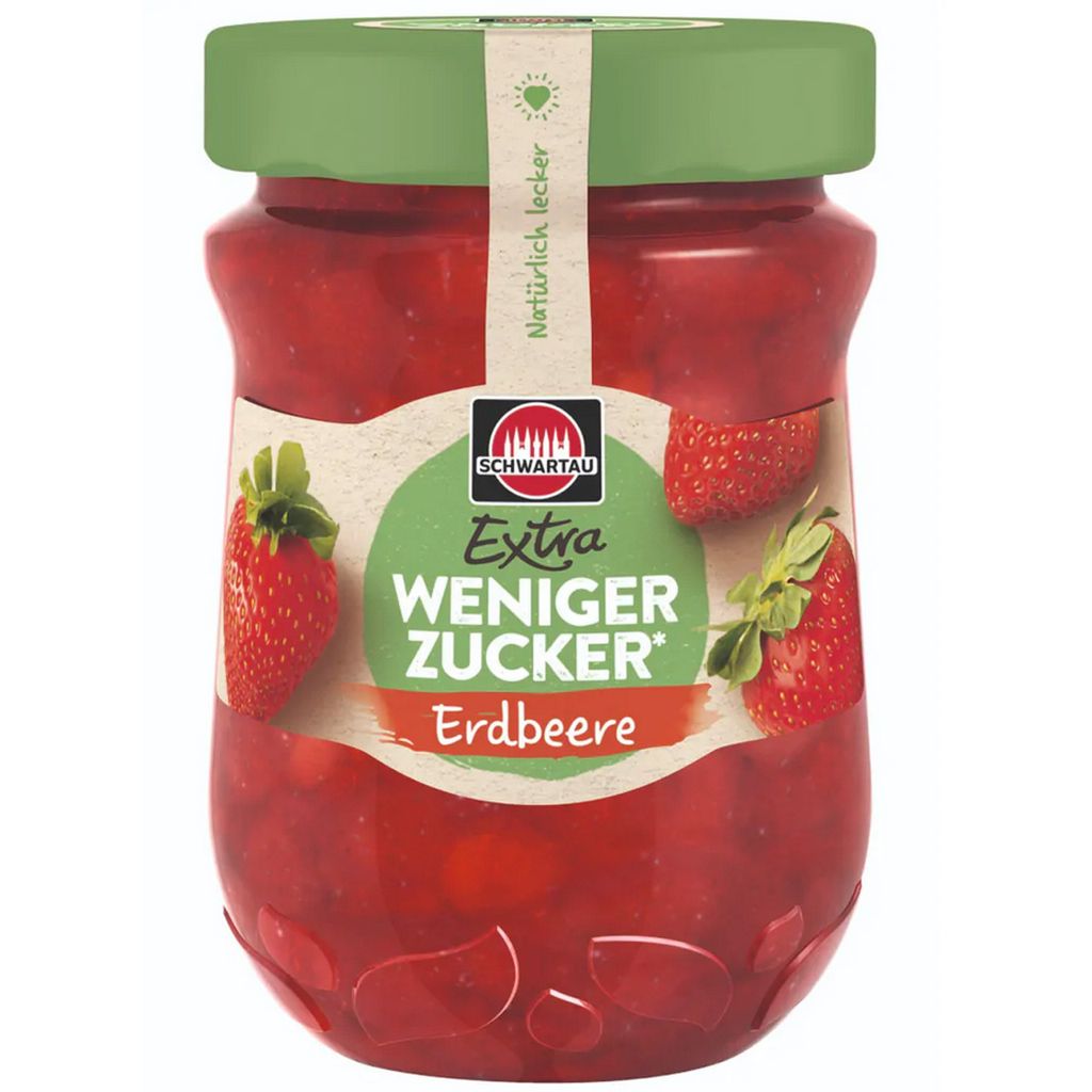 Schwartau Extra jahodová ovocná nátierka s menším množstvom Obrázok produktu 
