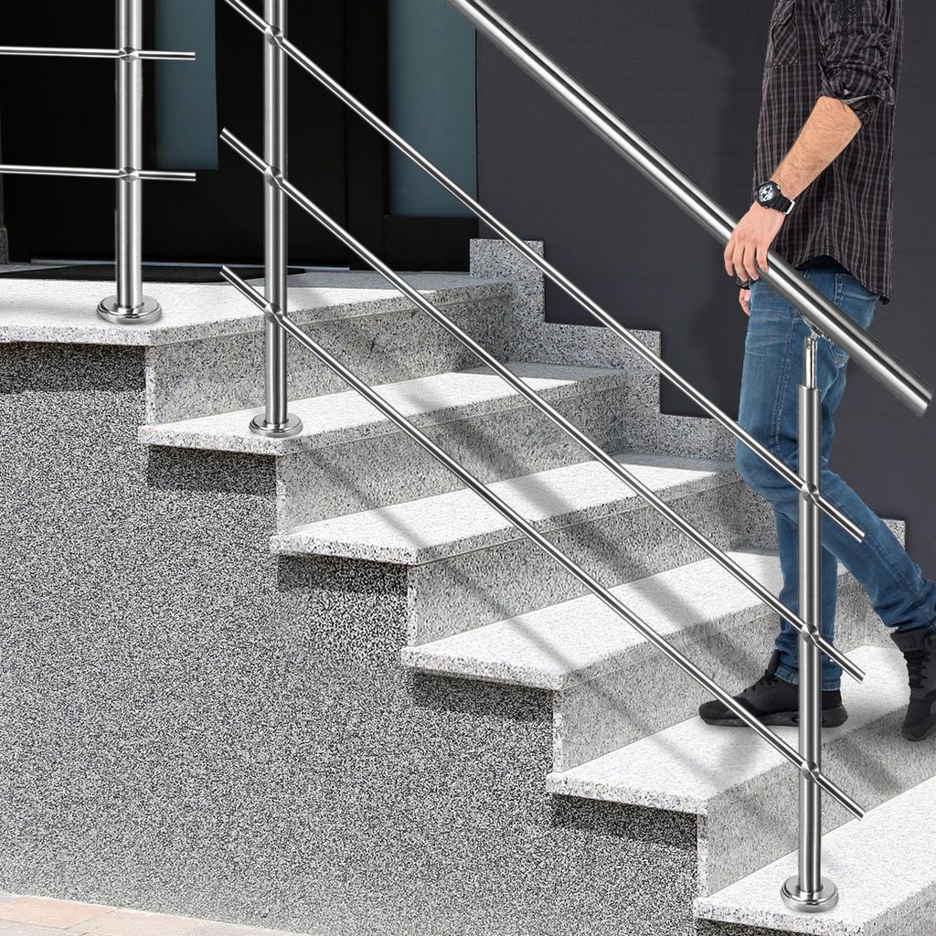 YZNAHRE Edelstahl Treppengeländer 160cm Handlauf Geländer Produktbild 