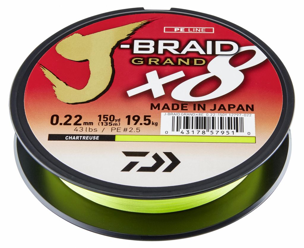 DAIWA J-Braid Grand X8, 270m, 0,24mm, 22kg / 48,5lbs, Produktbild 