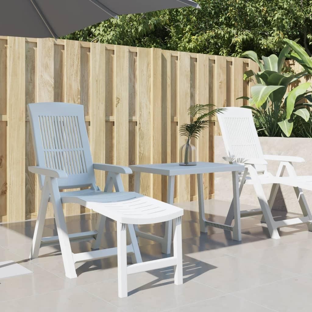 vidaXL Sonnenliege Weiß Kunststoff Gartenliegen