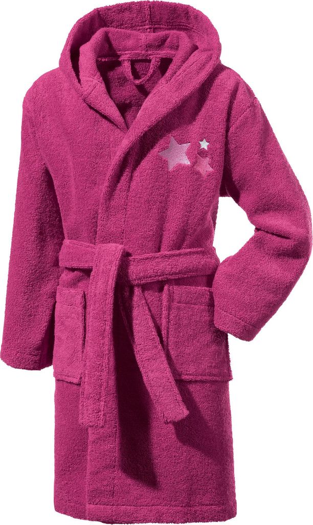 Erwin Müller Kinder-Bademantel mit Kapuze beere 110 / 116