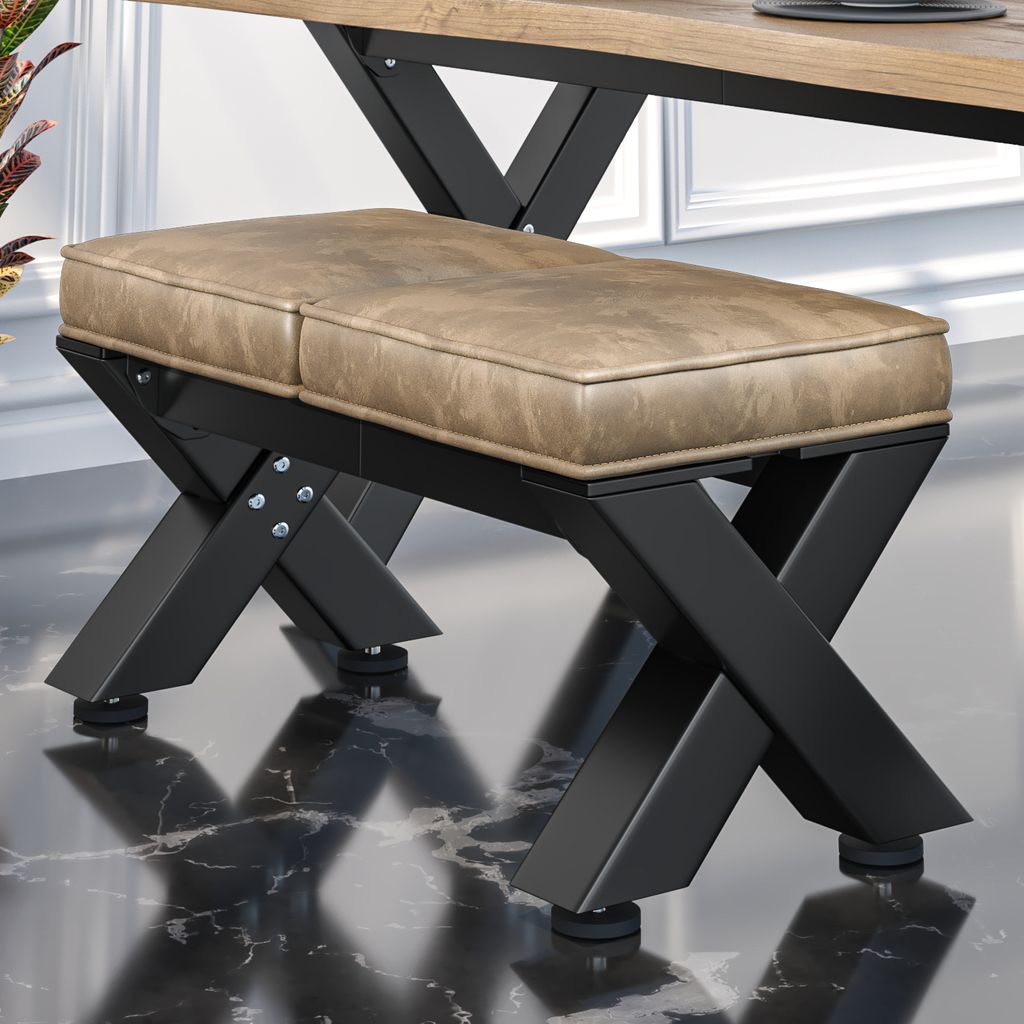 JUANA | Lounge Sitzbank B:H 80 x 51cm | 8mm | Schwarz/ Taupe | Gastrobank, Bistrobank, Lounge Sitzbank, Kufen