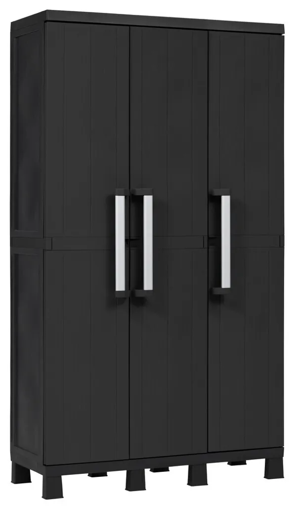Armoire haute de garage à 3 portes en résine noire Toomax Midi Trio 170cm