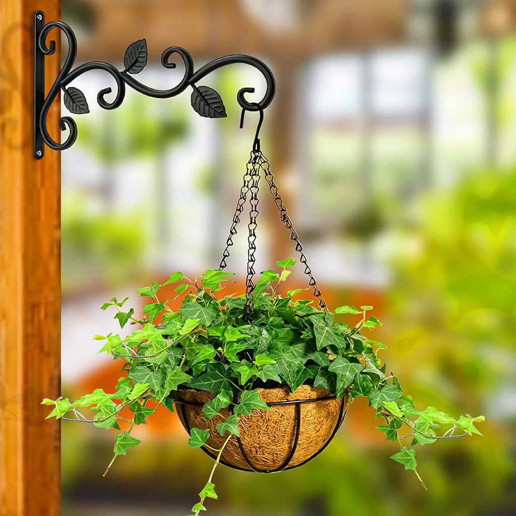 1 Set Flower Pot Stand Dekorative DIY Hohl-out gebogene Blatt Design Starker tragender Pflanzenhalter für Garten
