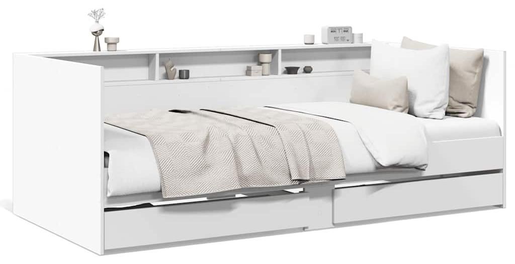 vidaXL Denní postel se zásuvkami bez matrace Bílá 90x190 cm Obrázek produktu 