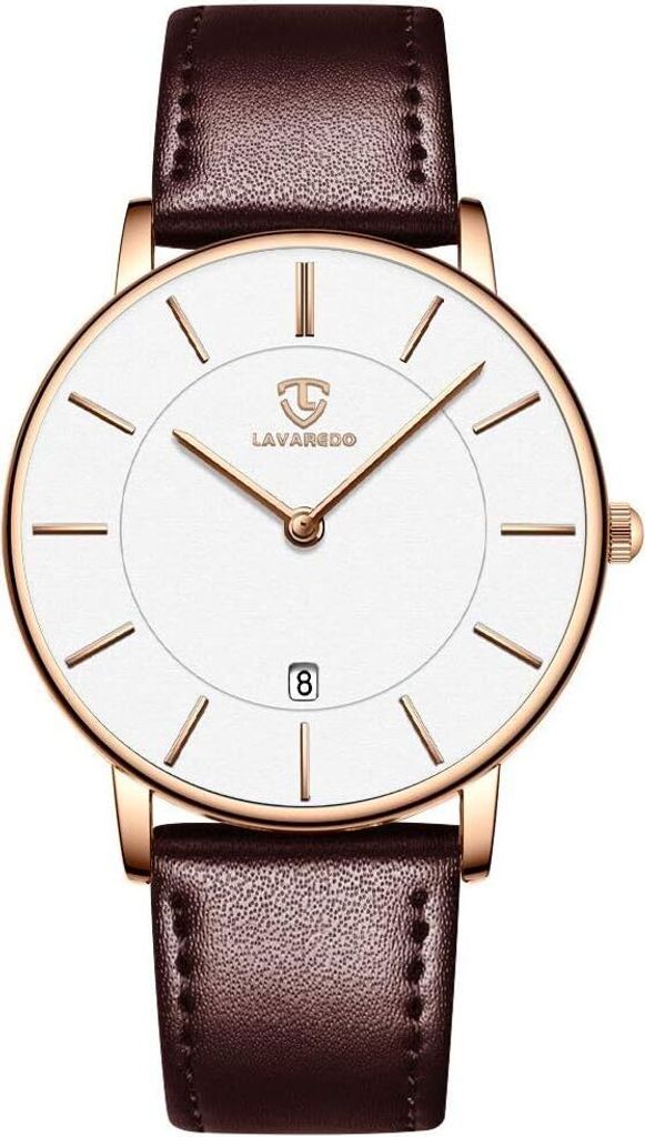 Herren Uhr Flache Analog Quarz Datumsanzeiger Klassisch Produktbild 