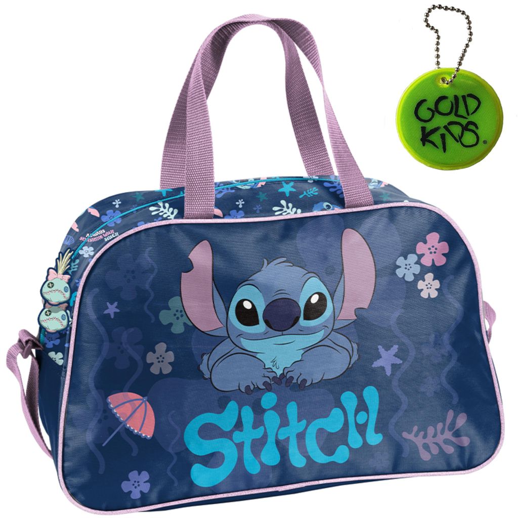 Sporttasche Kinder für Mädchen & Jungen - Umhängetasche mit Stitch Motiv - Schwimmtasche mit verstärktem Boden - Trainingstasche 40 x 25 x 15 cm