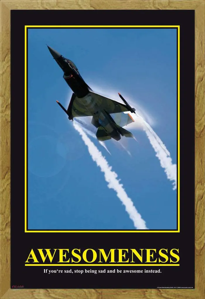 Maxi Poster Awesomeness Jet con Cornice Shinsuke Rovere e Acrilico