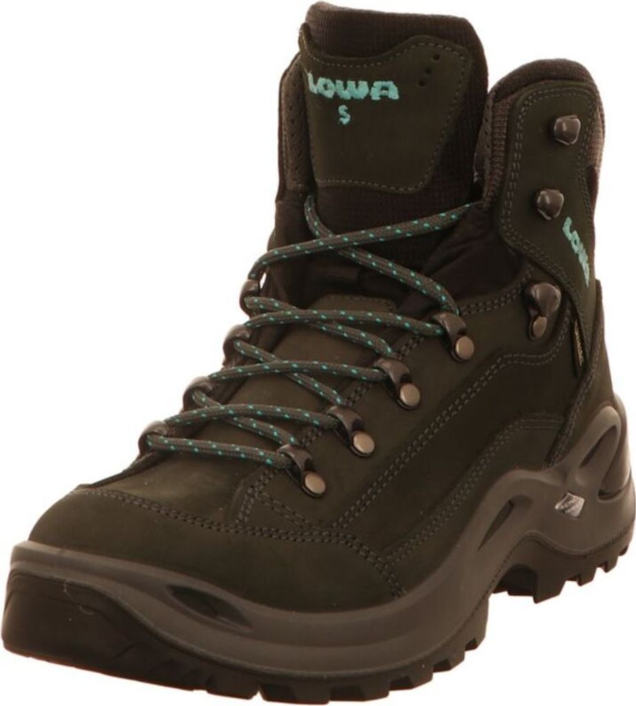 Lowa Renegade GTX Mid Ws S asphalt/türkis Wanderschuhe UK 10 - EU 44,5