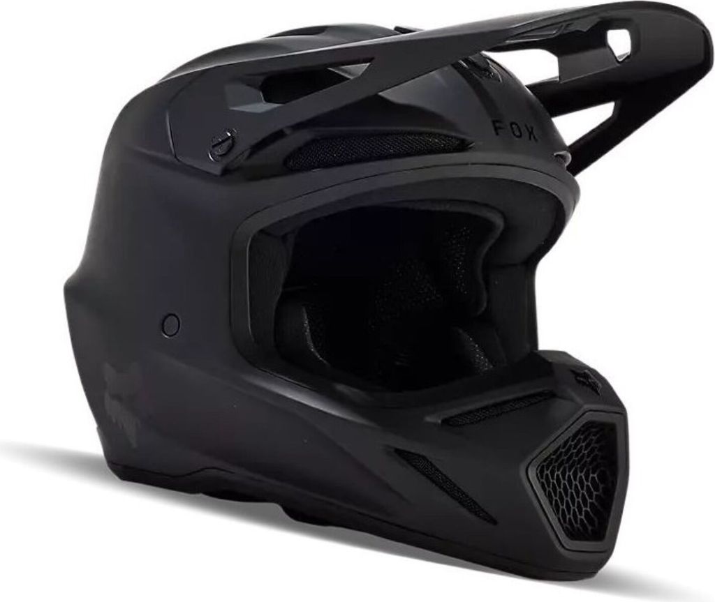 FOX V3 Solid Jugend Motocross Helm, schwarz matt, Y/L (52/53)