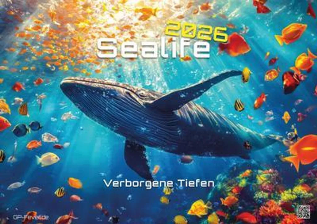 Calendrier 2026 Sealife Verborgene Tiefen Impression HD Format A2
