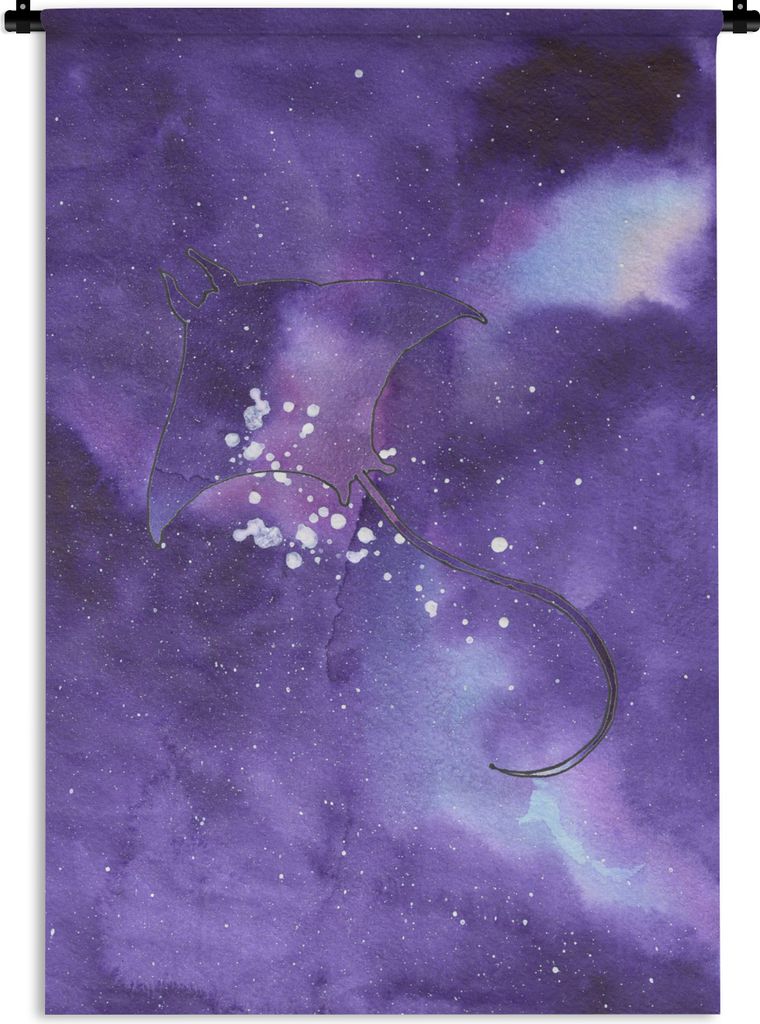 MuchoWow Wandteppich Wandbehang Manta - Weltraum - Lila 120x180 cm Tapisserie Dekoration Wandtuch - Schlafzimmer - Dekorationen für das Haus