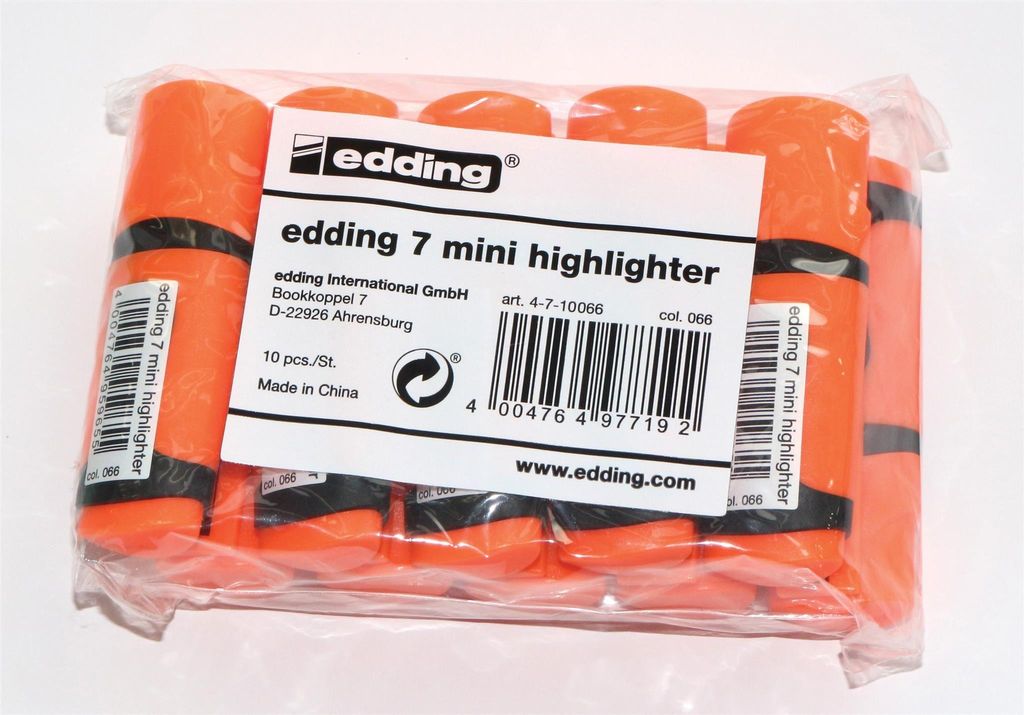 Edding 7, 10 Stück(e), Orange, Meißel, Schwarz, Orange, Produktbild 