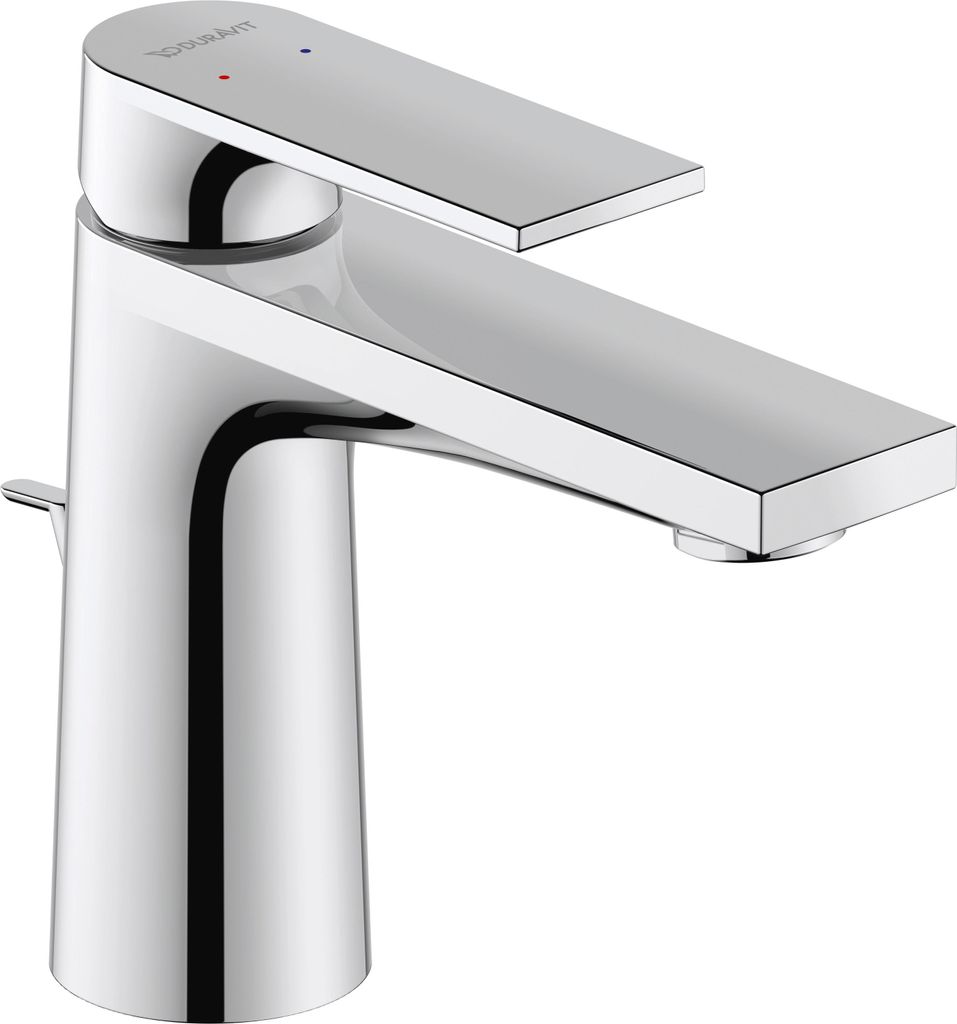 Duravit Tulum Einhebel-Waschtischmischer S, Ausladung 110mm, mit Zugstange Ablaufgarnitur, TU1010001010