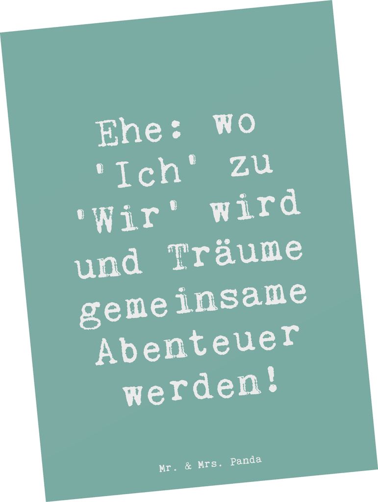 Mr. & Mrs. Panda Grußkarte Spruch Hochzeitsfeier Abenteuer - Meeresbrise - Geschenk, Illustrationen, Heiraten, Ansichtskarte, Liebe, Ansichtskarte...