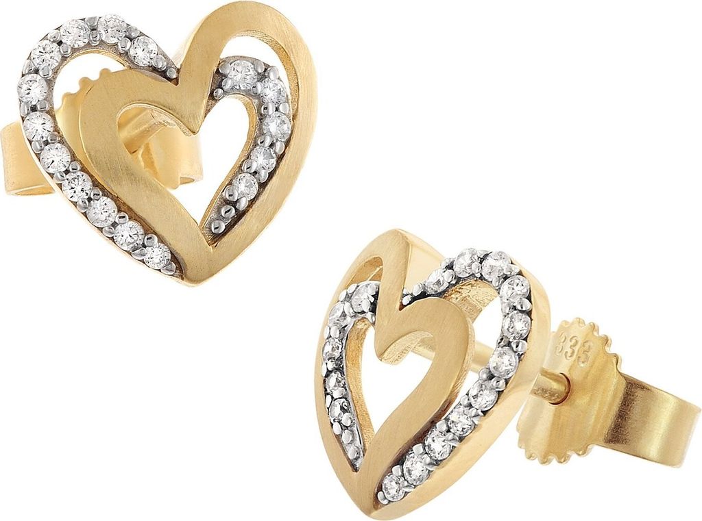 GLIZZ GL8841 Damen-Ohrringe Gold 333/8K Zirkonia Ohrstecker 1