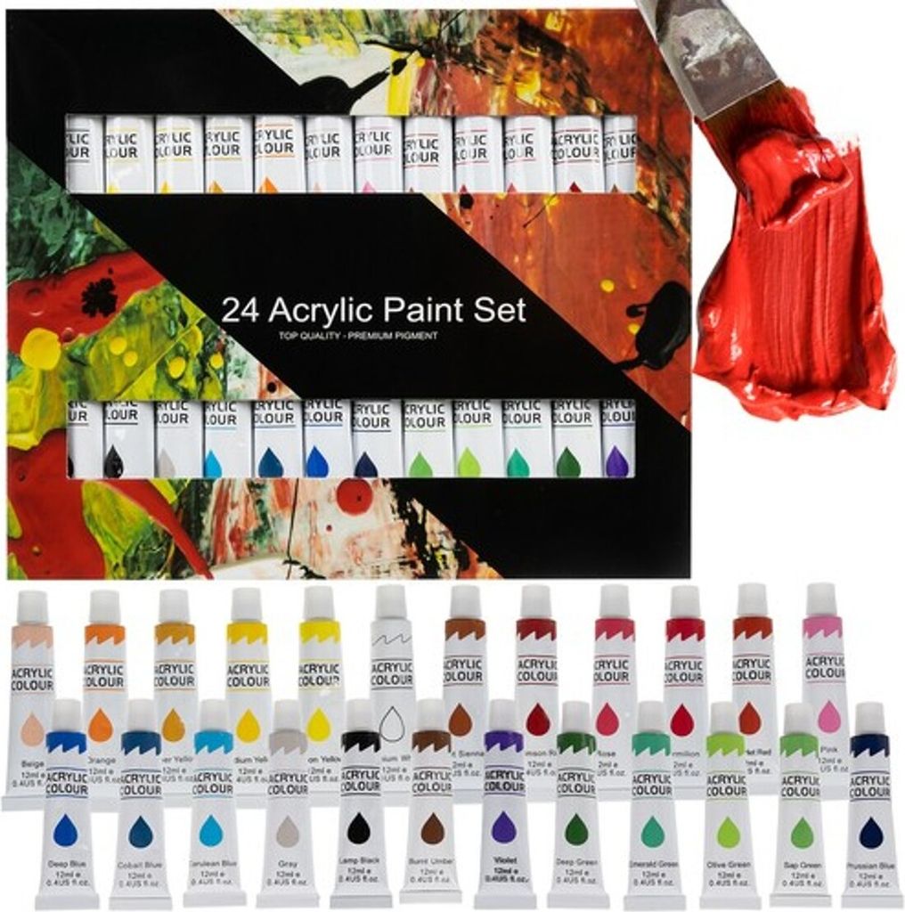 Akrylové farby 24 ks. - 12 ml. Maaleo 20363 Obrázok produktu 